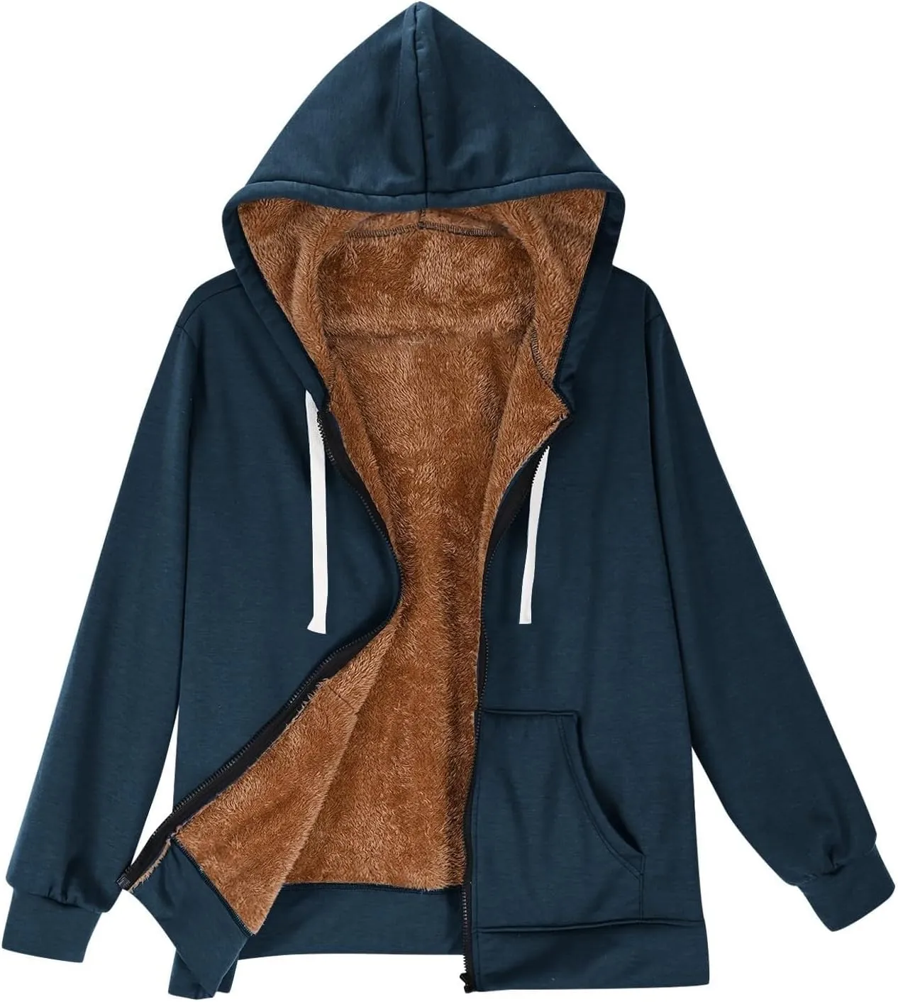 Womens Zip Up Hoodies Fleece Jackets Oversized Sweatshirts Fall Fashion Outfits Sweaters Winter Clothes