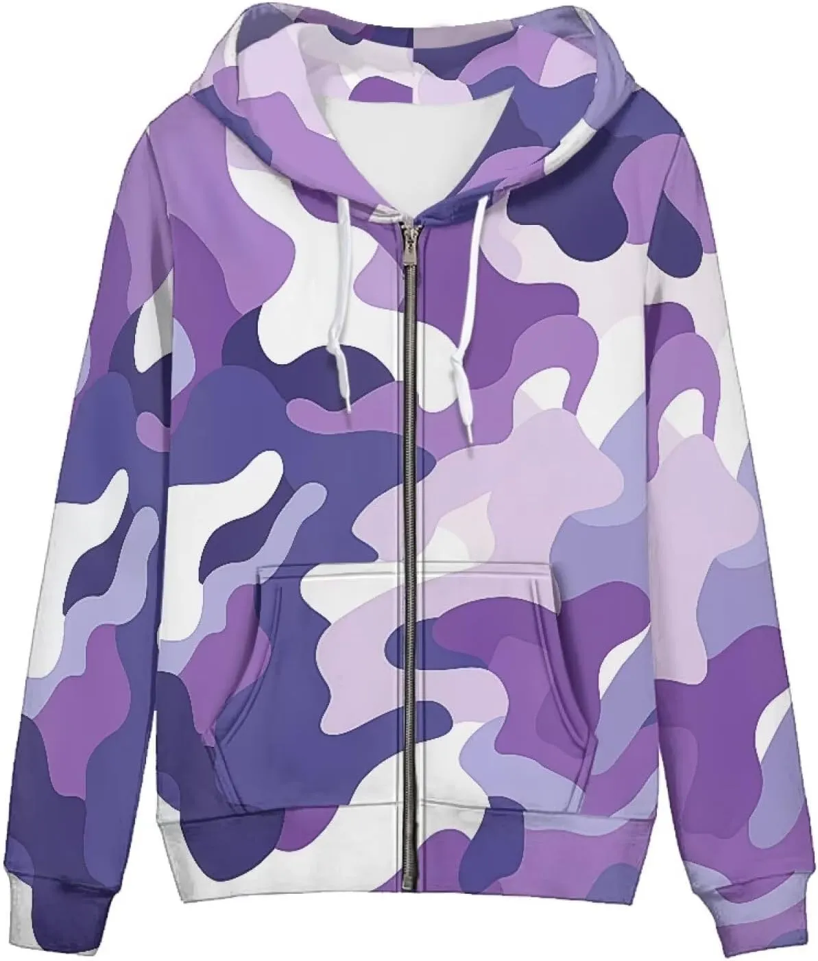 Womens Zip Up Hoodies Long Sleeve Hooded Sweatshirts Oversized Drawstring Hooded Jacket with Pockets
