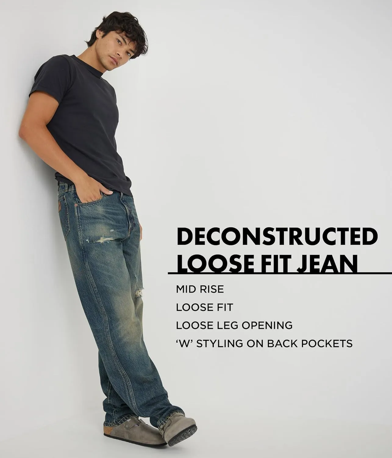 Wrangler Men's Deconstructed Loose Fit Jean