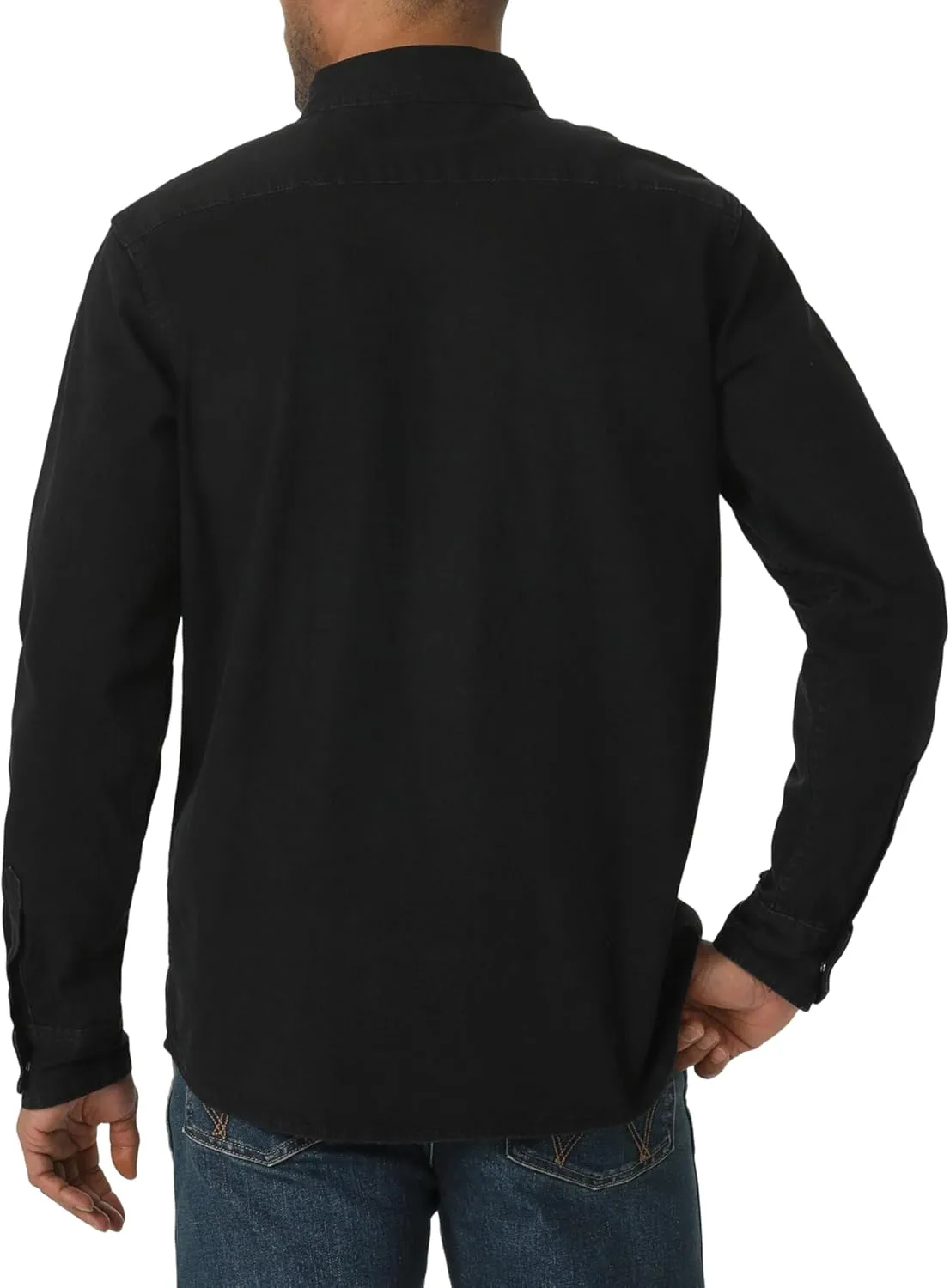 Wrangler Men's Iconic Denim Regular Fit Snap Shirt