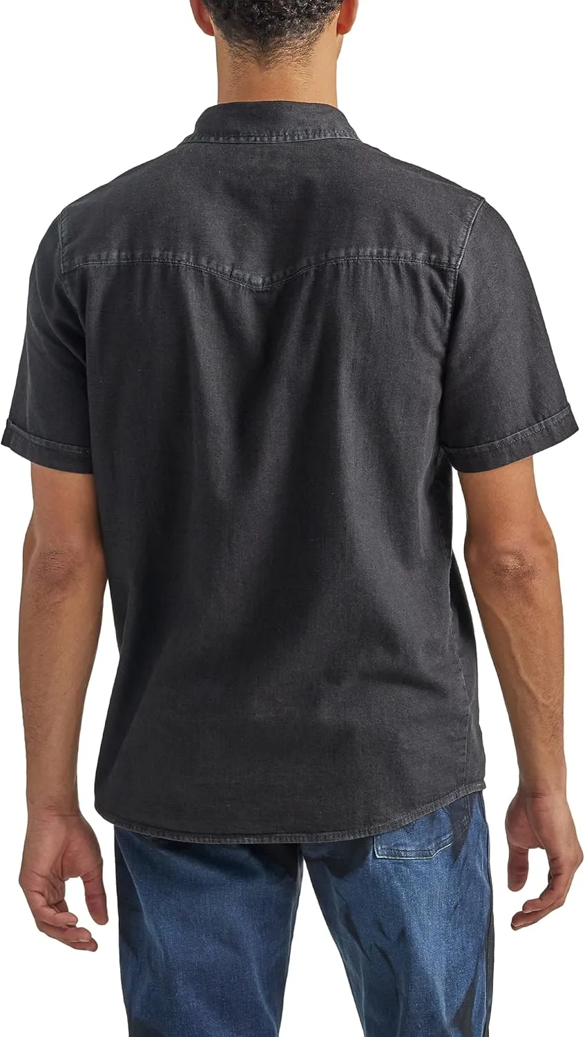 Wrangler Men's Long Sleeve Denim Western Snap Shirt