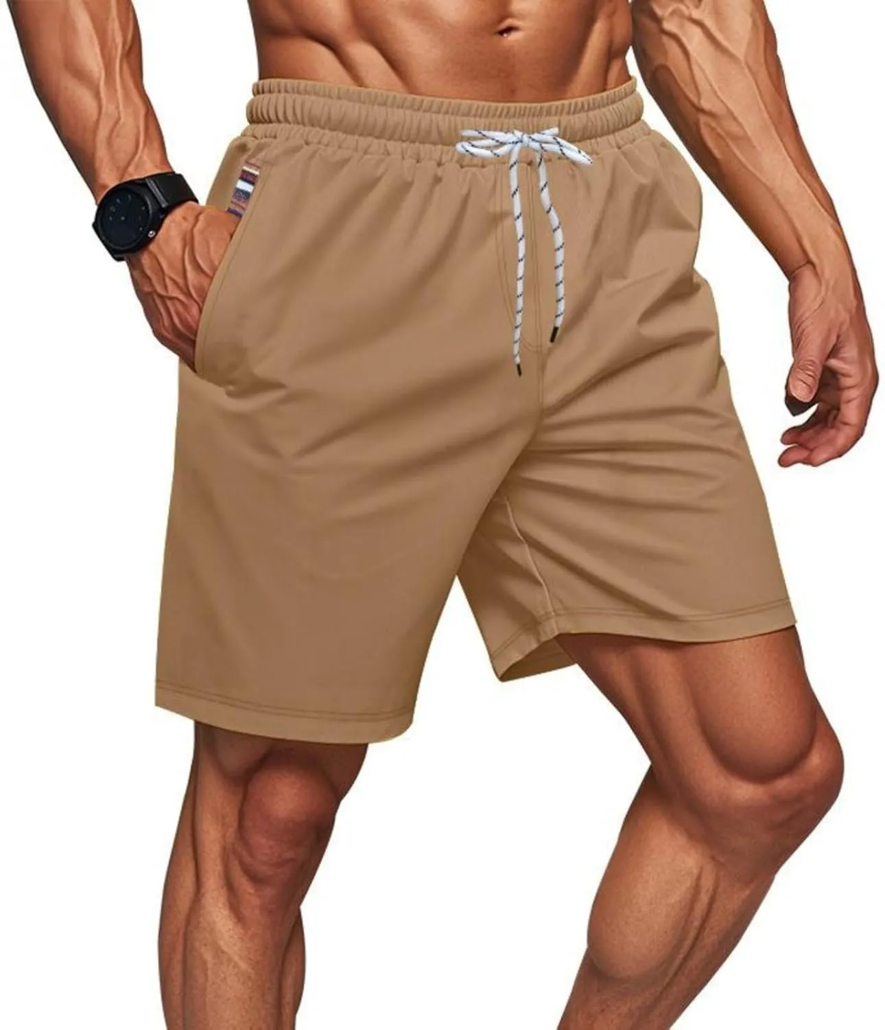 Xiaojmake Men's 5" Athletic Running Shorts Quick Dry Lightweight Workout Sports Gym Training Short Swim Trunks with Pockets