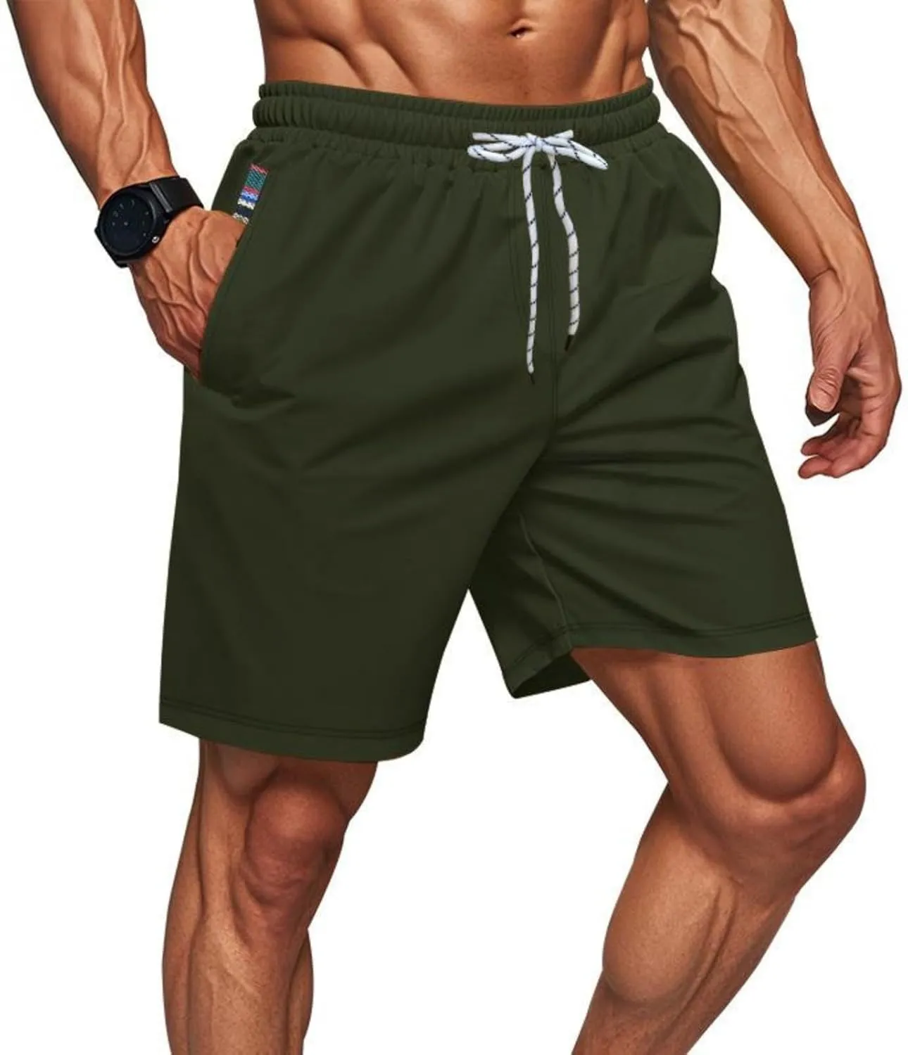 Xiaojmake Men's 5" Athletic Running Shorts Quick Dry Lightweight Workout Sports Gym Training Short Swim Trunks with Pockets