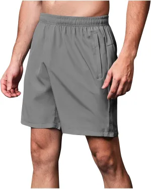 Xiaojmake Mens Gym Workout Athletic Shorts Lightweight Running Shorts Quick Dry Short UPF50  Hiking Short with Zipper Pockets