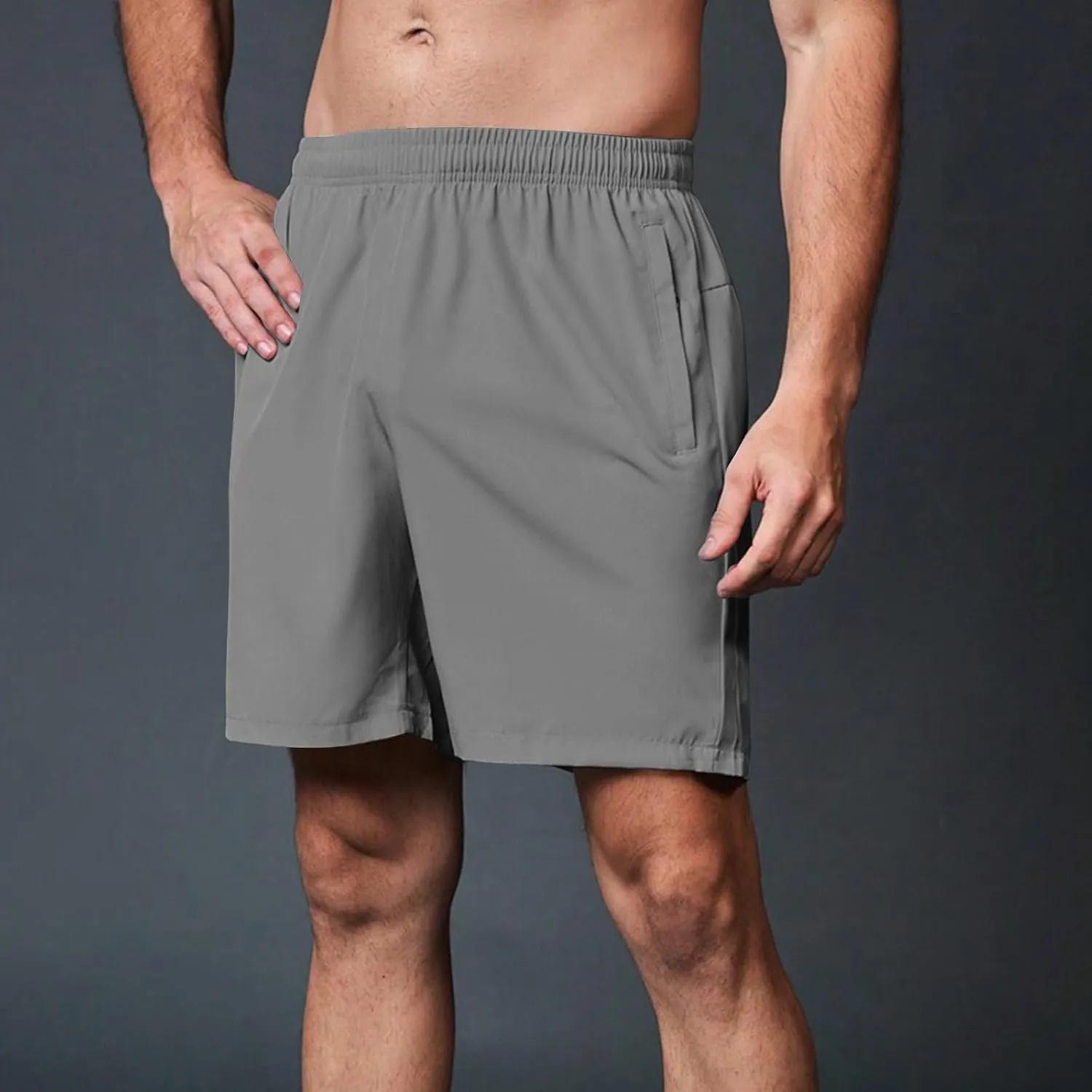 Xiaojmake Mens Gym Workout Athletic Shorts Lightweight Running Shorts Quick Dry Short UPF50  Hiking Short with Zipper Pockets