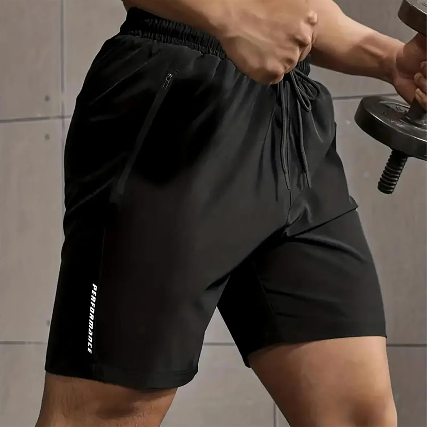 Xiaojmake Mens Running Shorts Lightweight 7 Inch Drawstring Workout Athletic Shorts Quick Dry Gym Shorts with Zipper Pockets