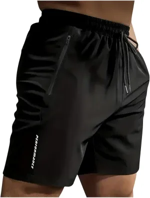 Xiaojmake Mens Running Shorts Lightweight 7 Inch Drawstring Workout Athletic Shorts Quick Dry Gym Shorts with Zipper Pockets