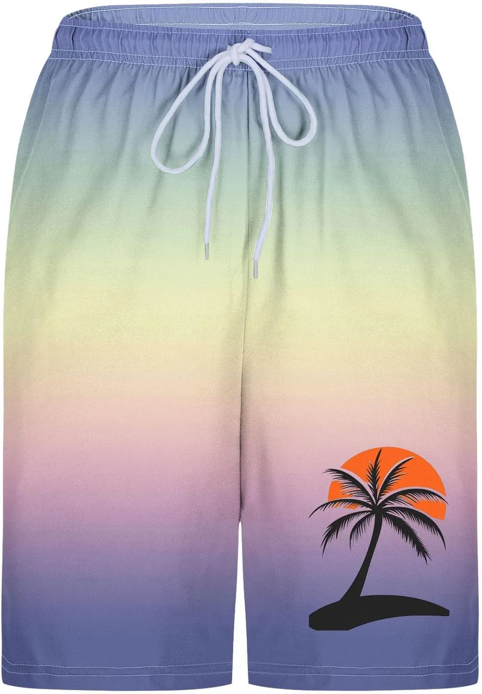 Xiaojmake Mens Swim Trunks 6 Inch Summer Quick Dry Swimming Shorts 2 in 1 Tropical Swimwear Bathing Suits with Zipper Pockets