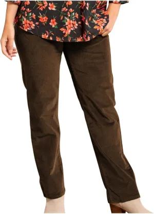 XUNRYAN Corduroy Pants Women Casual Joggers Elastic High Waist Straight Leg Pants Loose Comfy Trousers with Pockets