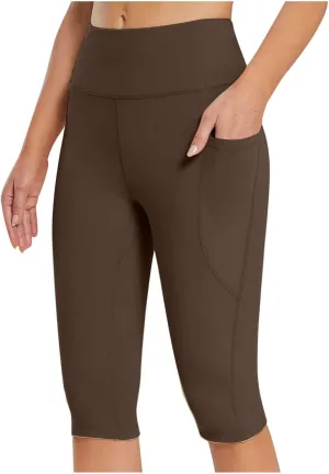 XUNRYAN Women's Workout Leggings 12" Biker Shorts High Waisted Tummy Control Yoga Running Compression Gym Shorts Pockets