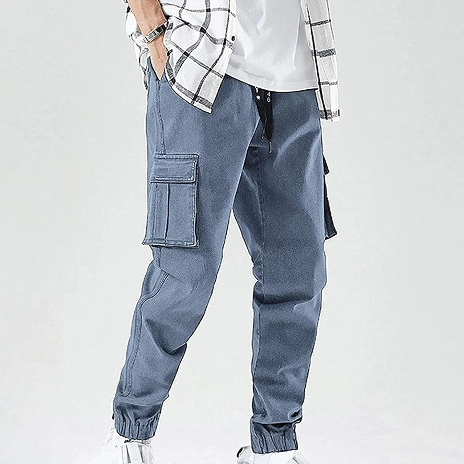 XYXIONGMAO Streetwear Hip Hop Cargo Joggers Pants for Men Denim Overalls Sports Harness Feet Harlan Casual Trousers