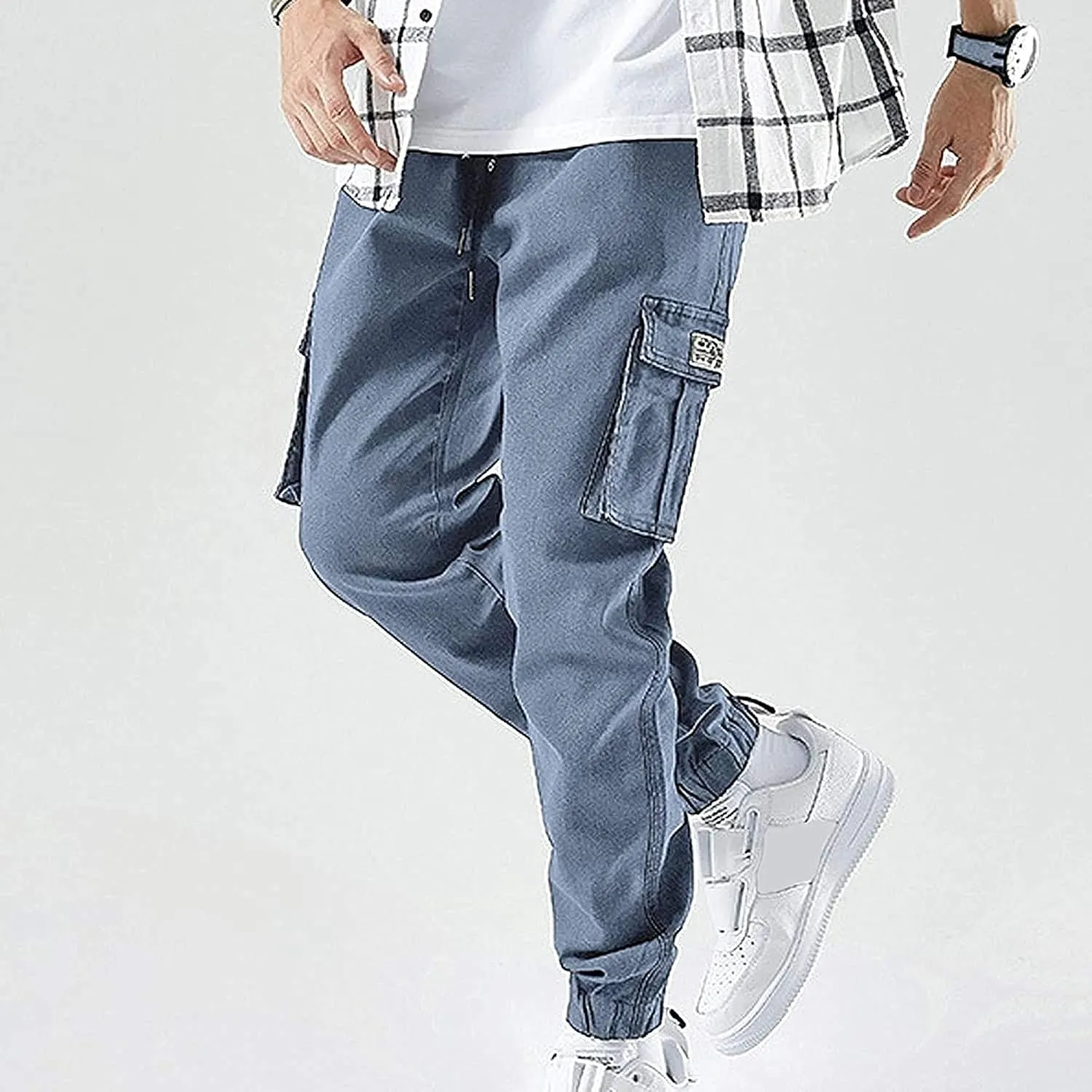 XYXIONGMAO Streetwear Hip Hop Cargo Joggers Pants for Men Denim Overalls Sports Harness Feet Harlan Casual Trousers