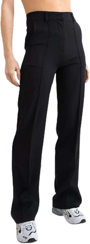YOLAI Womens Casual Solid Slim Fit Trousers High Waisted Wide Leg Pants Straight Leg Suit Pant with Pockets