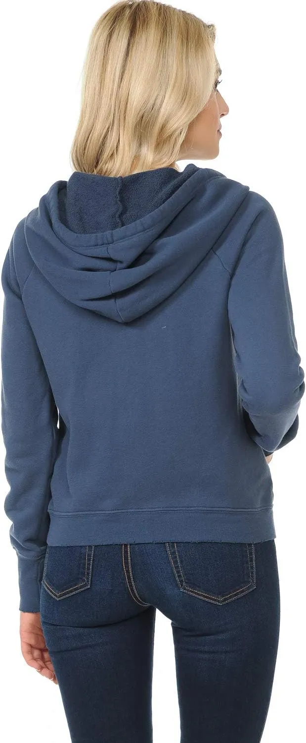 YURO-K Women's Hoodie Premium Pigment Dyed Cotton Vintage Raglan Zip Up Hoodies