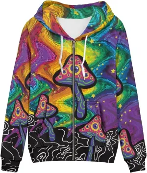 Yuuxorilu Womens Zip Up Hoodies Long Sleeve Fall Oversized Sweatshirts Y2K Jacket with Pockets
